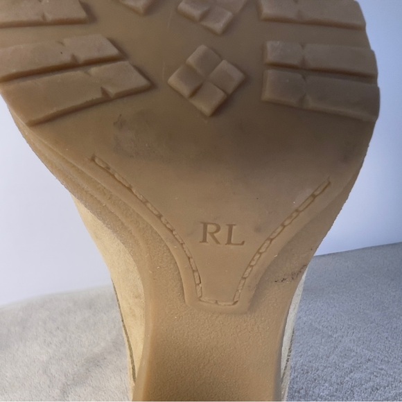POLO RALPH LAUREN TRICIA TAN SUEDE ANKLE BOOTIES - Picture 7 of 9